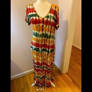 It’s tie/dye Maxi beach dress, size M